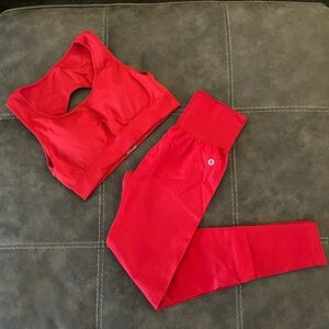 Astoria Red Activewear Top & Leggings Set